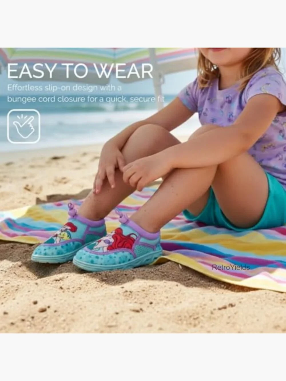 Girls Character Water Shoes Quick Dry Aqua Socks Beach Pool Toddler Kid